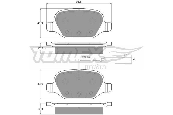 TOMEX BRAKES stabdžių trinkelių rinkinys, diskinis stabdys TX 12-703